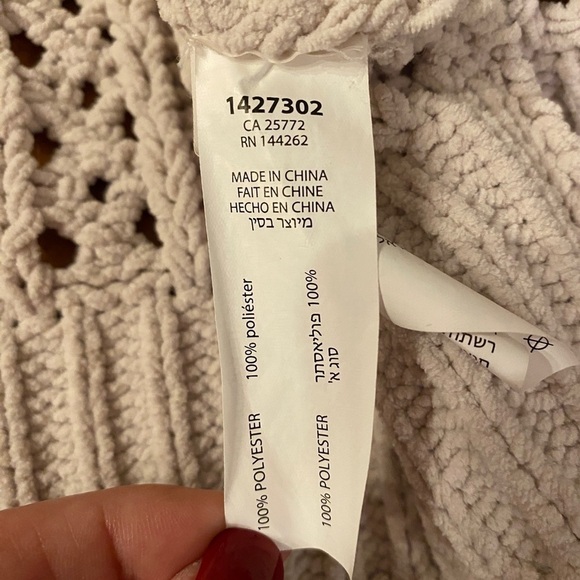 Dex Crocheted 3D Knit Cream Color Open Front Women’s Cardigan Size XS - Picture 9 of 13